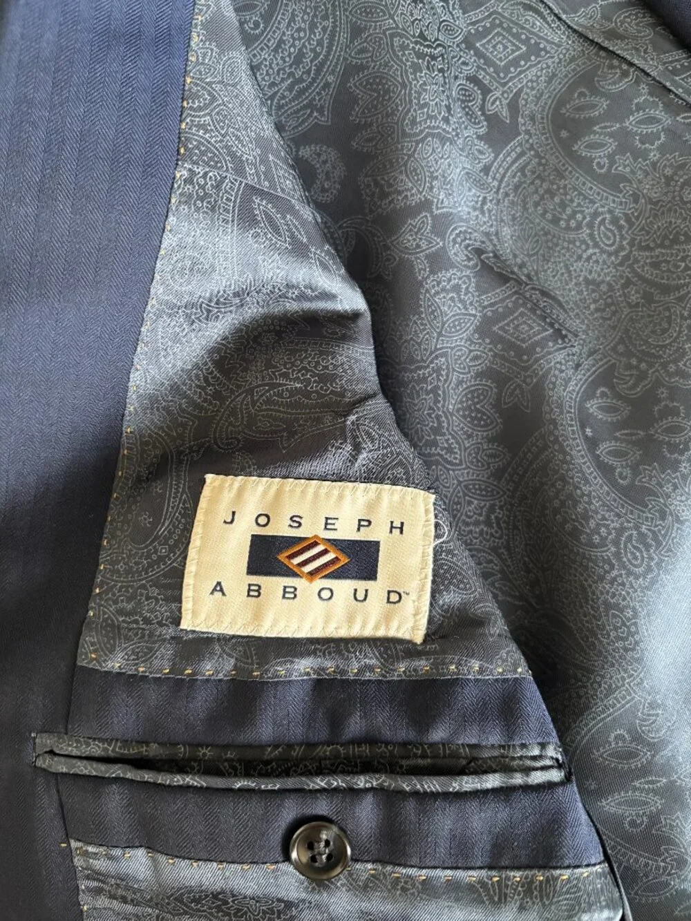 Custom Navy Joseph Abboud Suit (Coat and Pants)